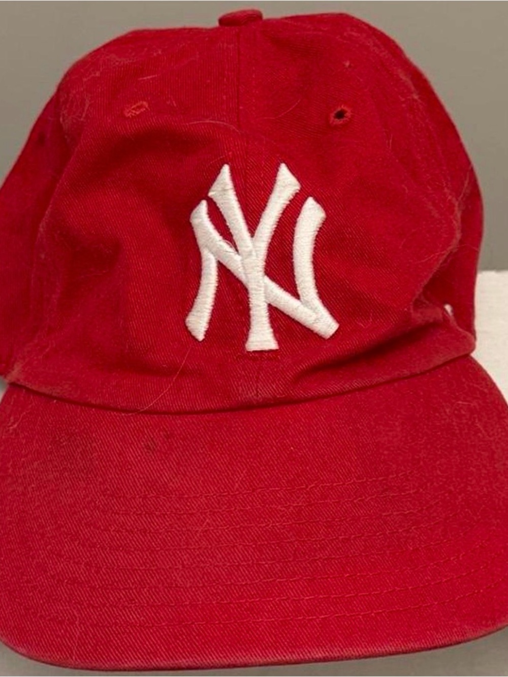Red Baseball Cap with White Embroidered NY Logo